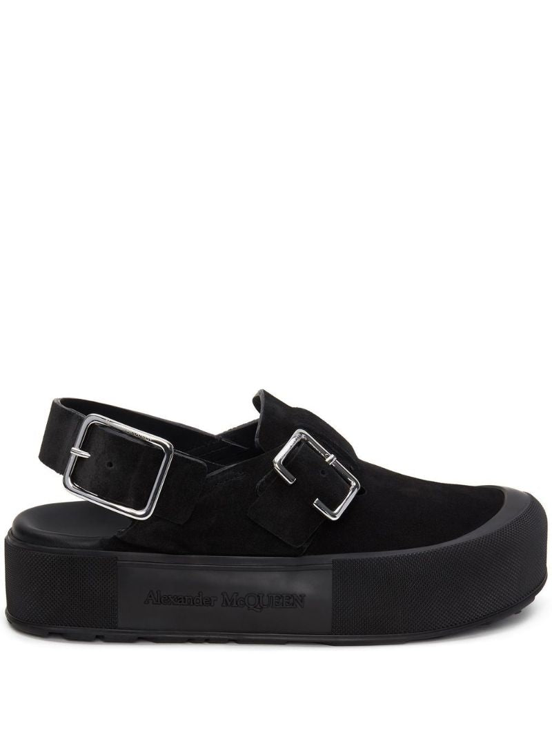 Black Mount Slick Suede Sandals