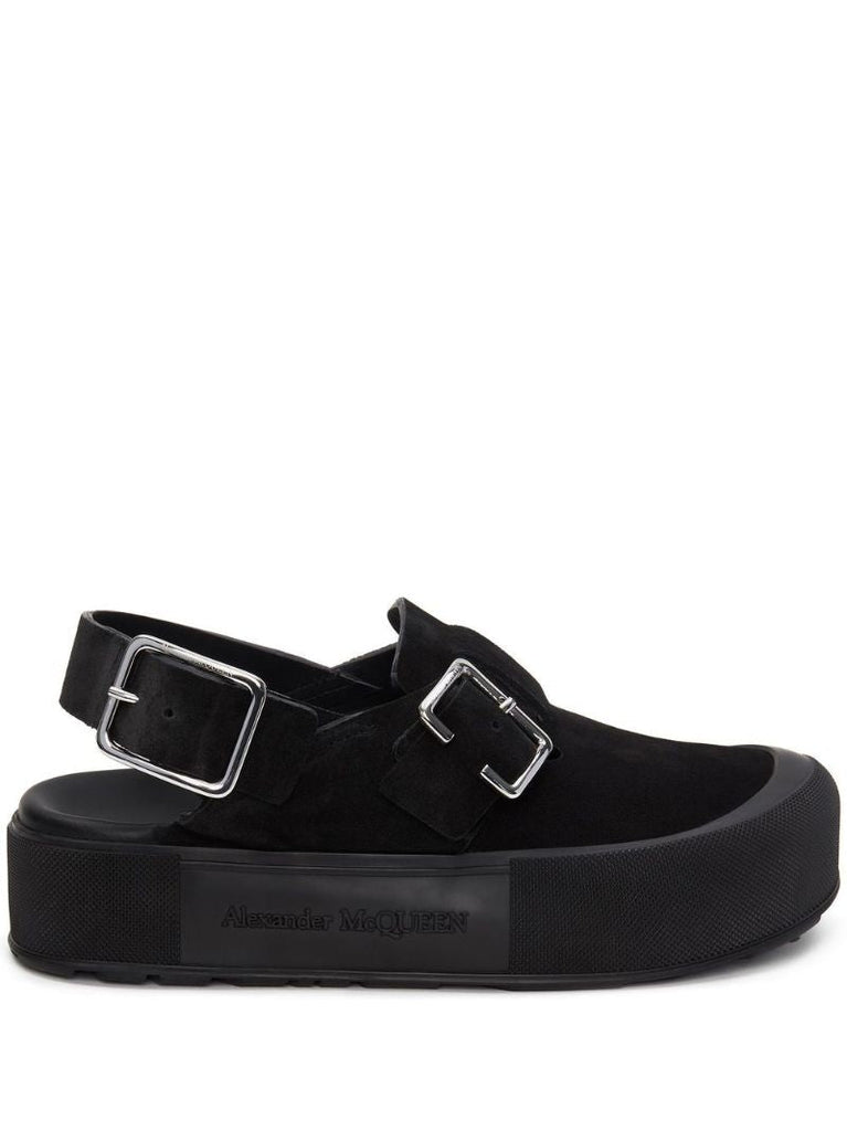 Black Mount Slick Suede Sandals