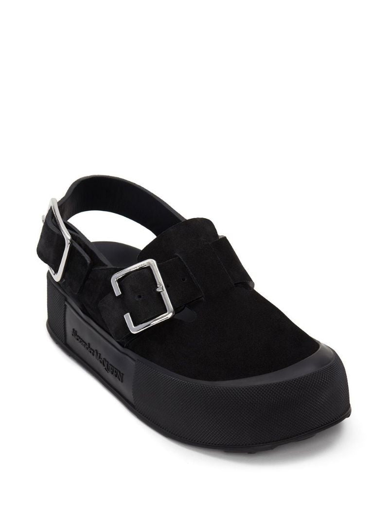 Black Mount Slick Suede Sandals