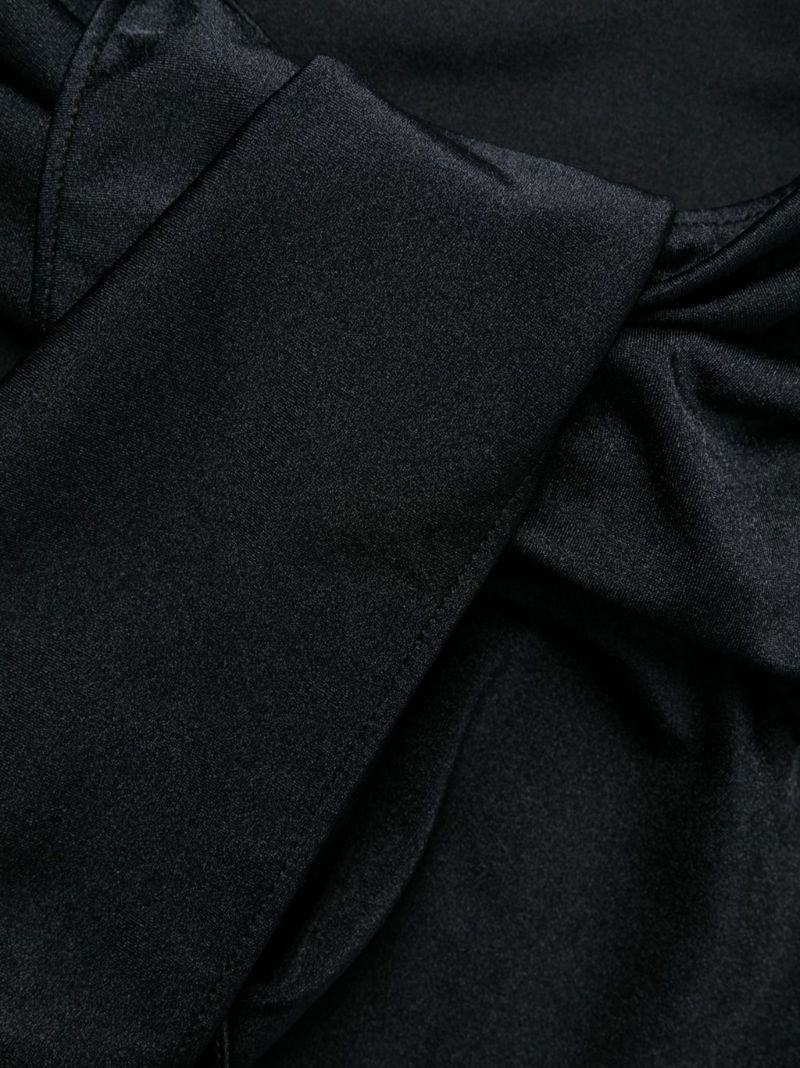 Black Twist-detail Long-sleeve Bodysuit