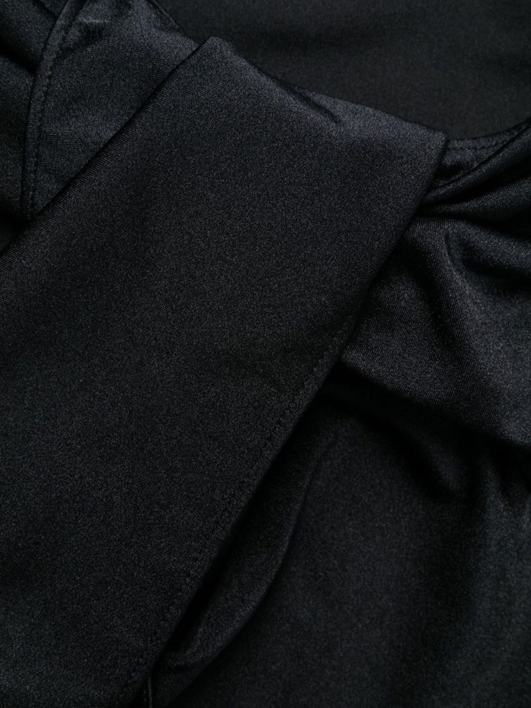 Black Twist-detail Long-sleeve Bodysuit