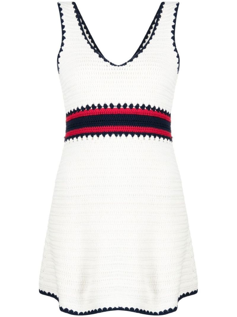 White Elsa Palmer Crochet Mini Dress