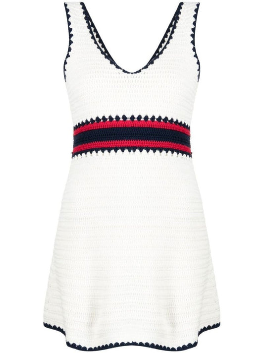 White Elsa Palmer Crochet Mini Dress