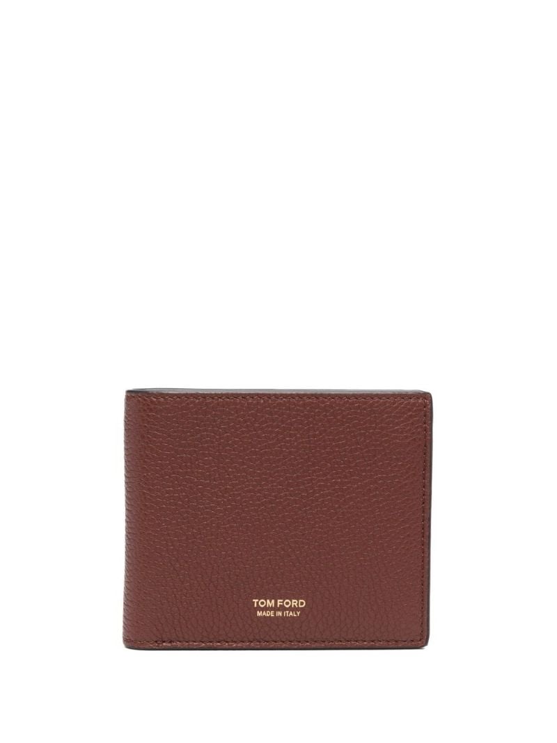 Brown Logo Stamp Leather Bifold Wallet