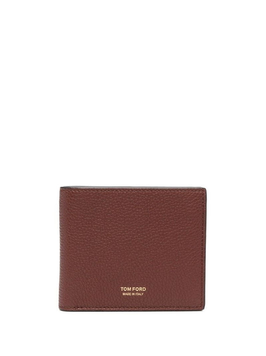 Brown Logo Stamp Leather Bifold Wallet