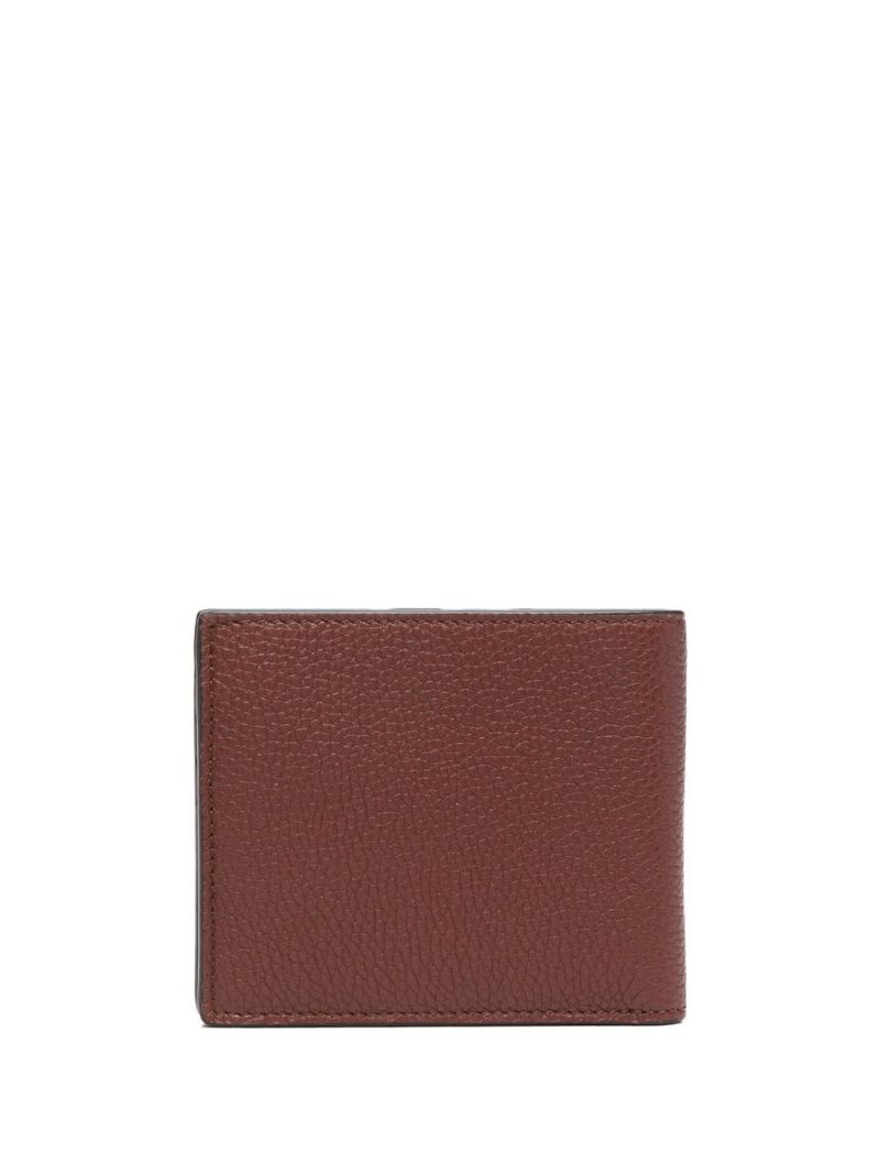 Brown Logo Stamp Leather Bifold Wallet