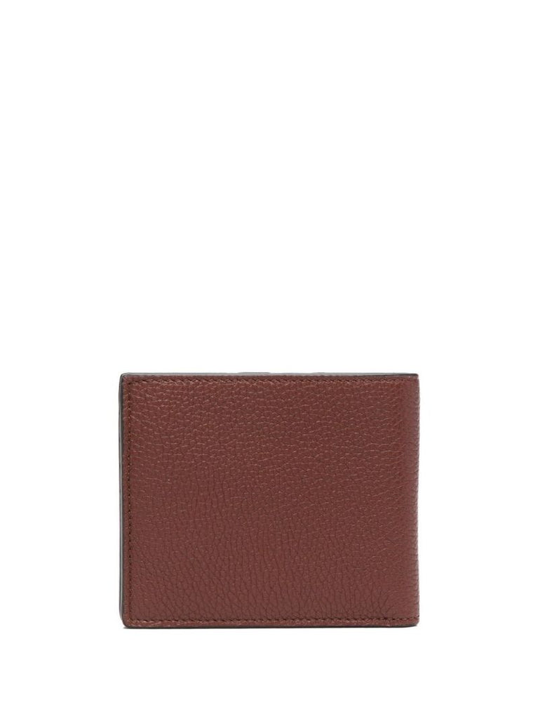 Brown Logo Stamp Leather Bifold Wallet