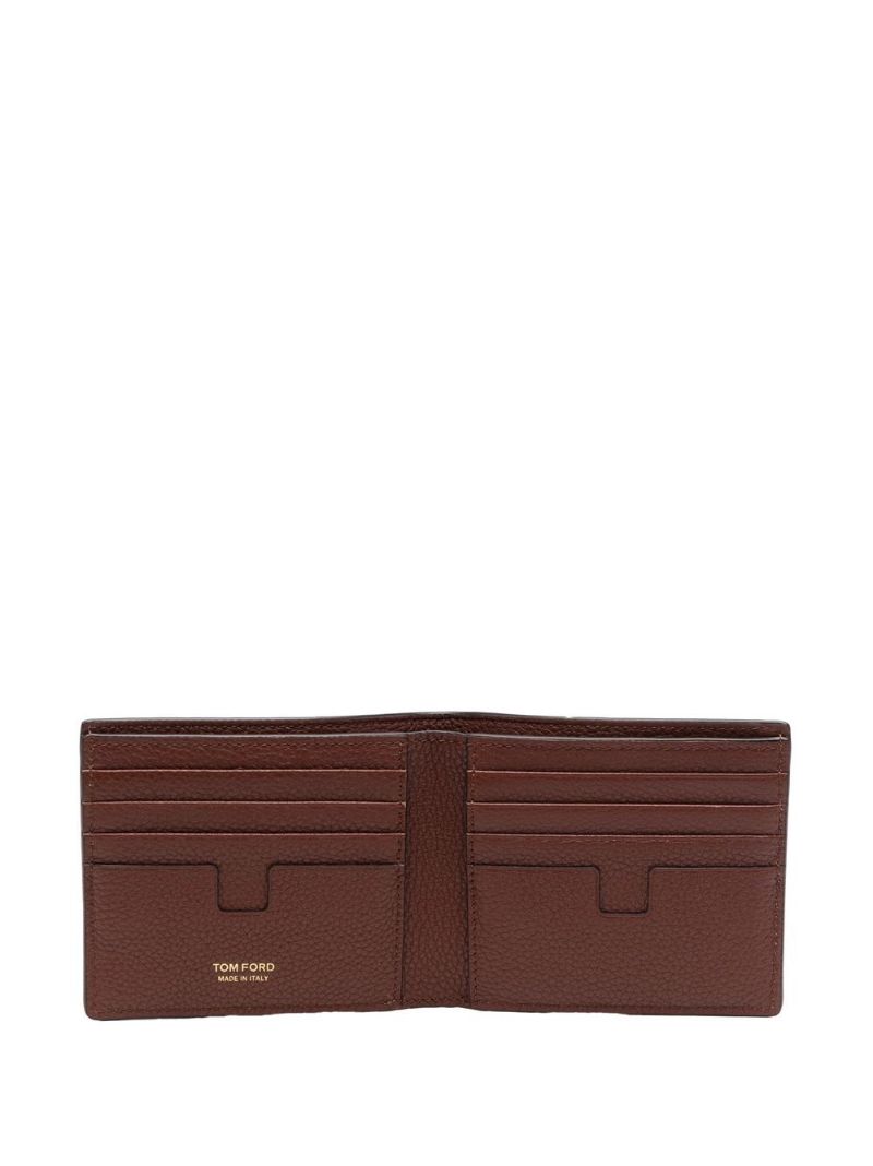 Brown Logo Stamp Leather Bifold Wallet