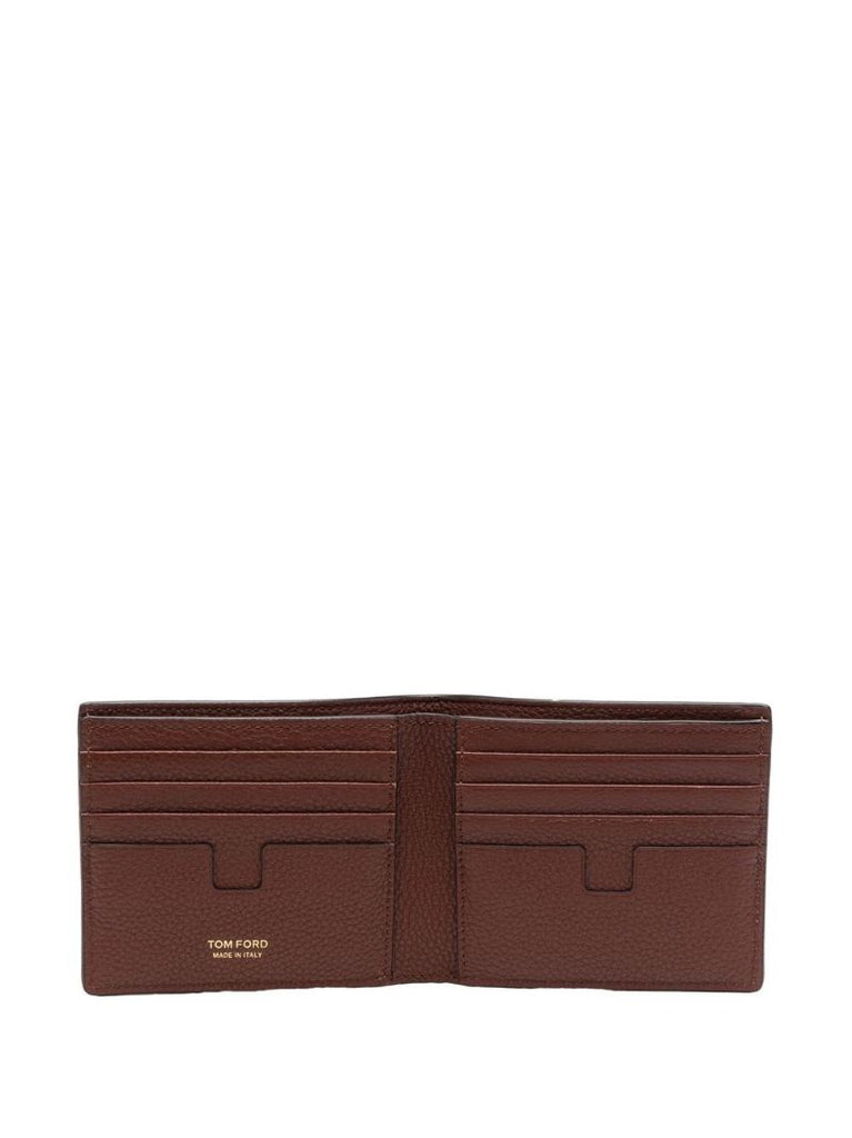 Brown Logo Stamp Leather Bifold Wallet