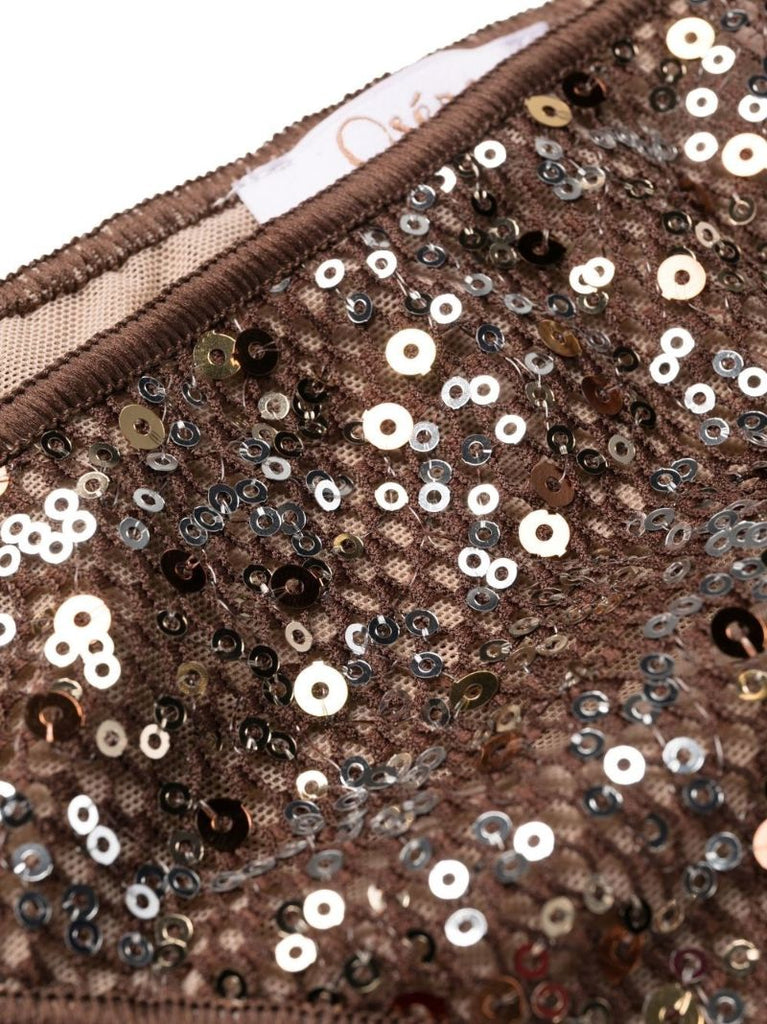 Brown Sequin Halterneck Bikini