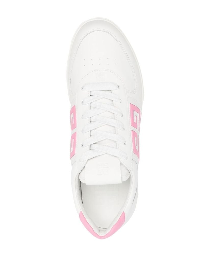White 4g Leather Low Top Sneakers