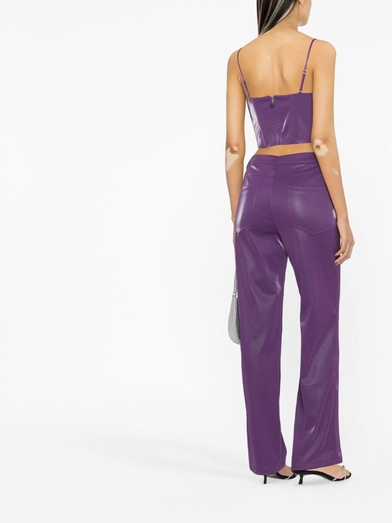 Purple Pu Strappy Corset Top