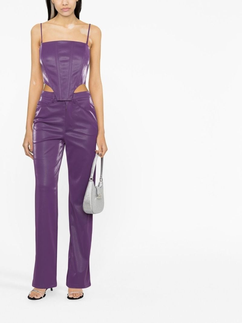 Purple Pu Strappy Corset Top