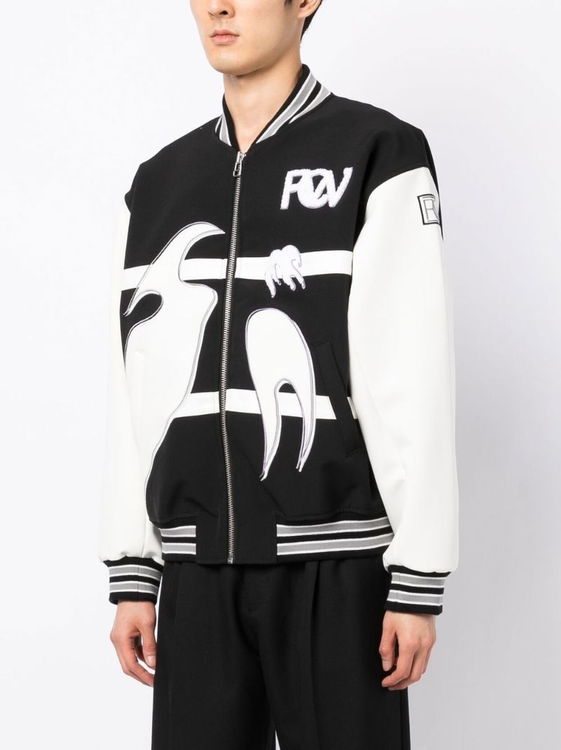 Black Phoenix Embroidered Bomber Jacket