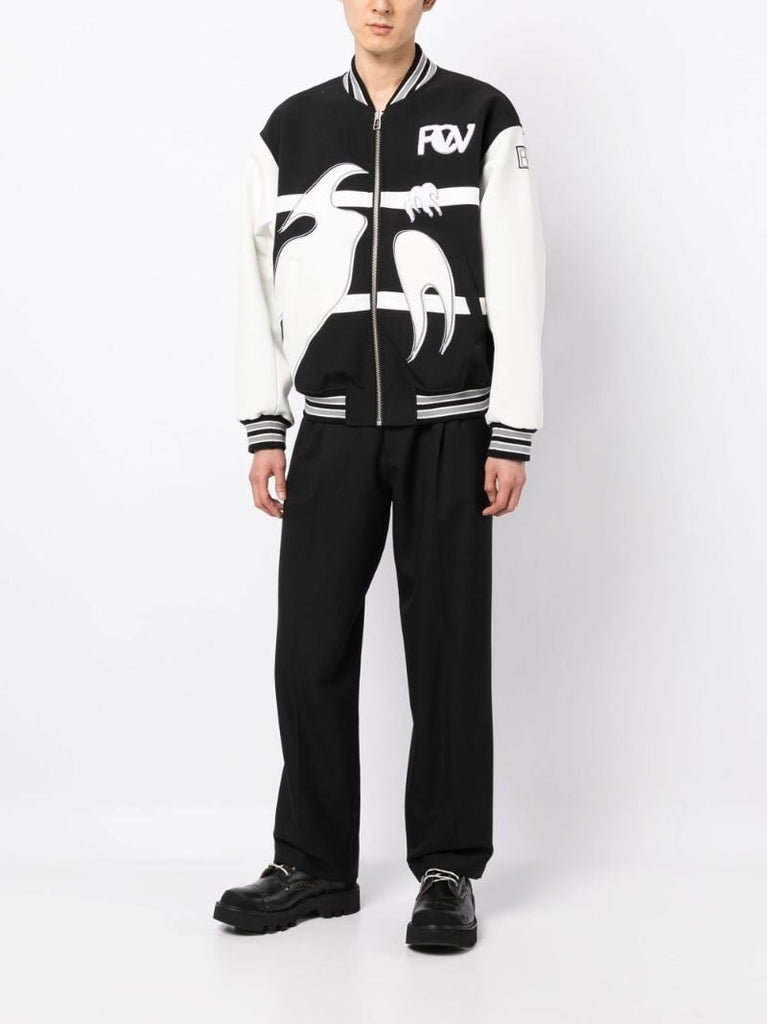 Black Phoenix Embroidered Bomber Jacket