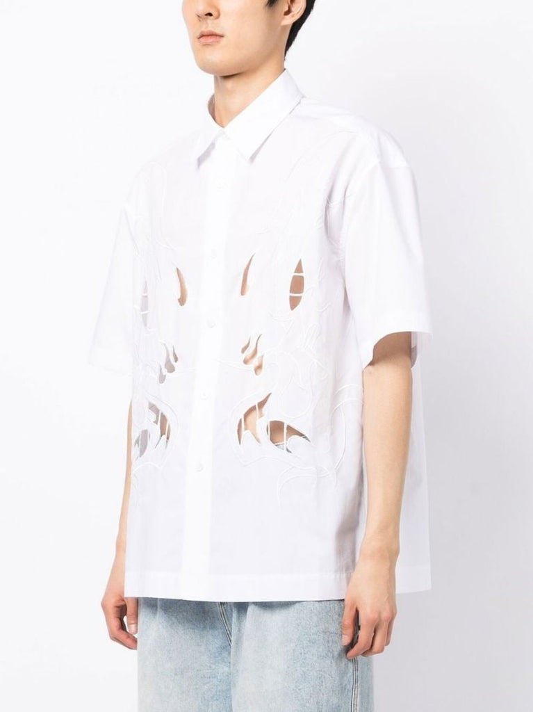 White Phoenix Cut-out Shirt