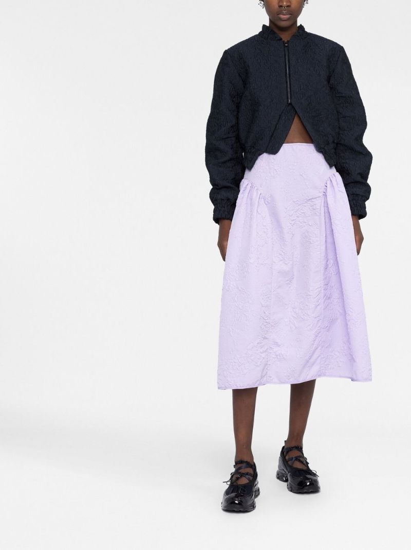 Purple Fatou MatelassÃ_x0083_Â© Midi Skirt