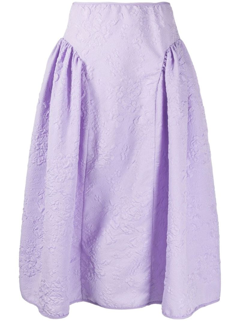 Purple Fatou MatelassÃ_x0083_Â© Midi Skirt