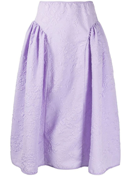 Purple Fatou MatelassÃ_x0083_Â© Midi Skirt