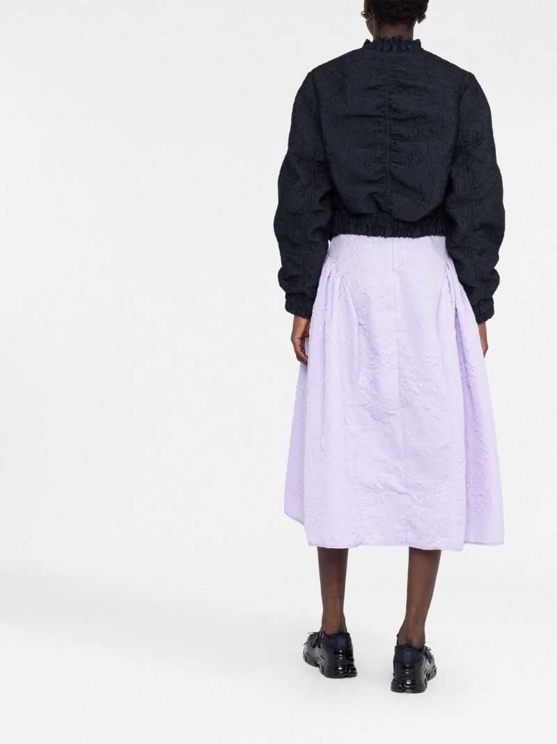 Purple Fatou MatelassÃ_x0083_Â© Midi Skirt