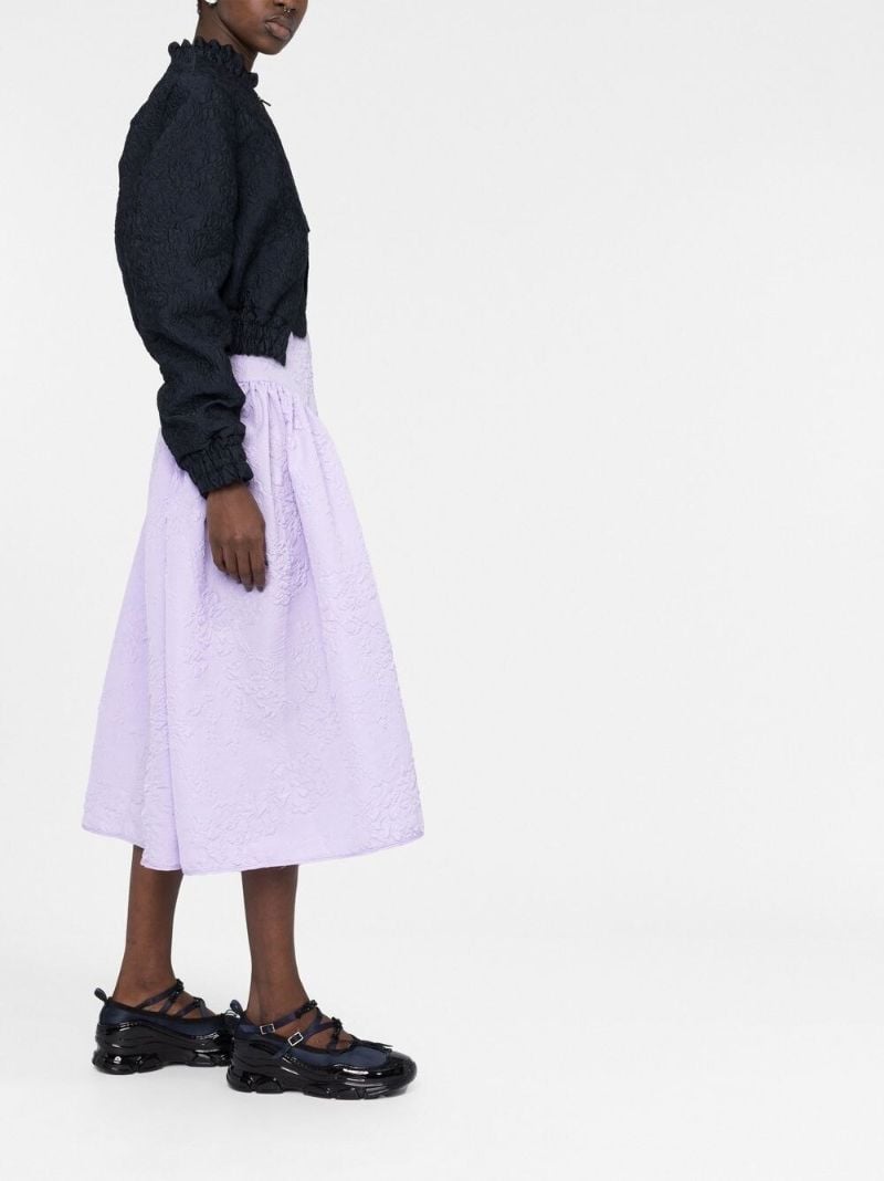 Purple Fatou MatelassÃ_x0083_Â© Midi Skirt