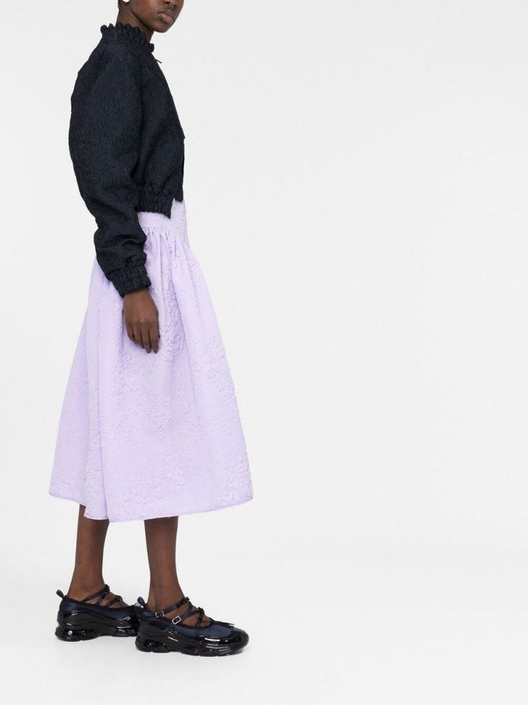 Purple Fatou MatelassÃ_x0083_Â© Midi Skirt
