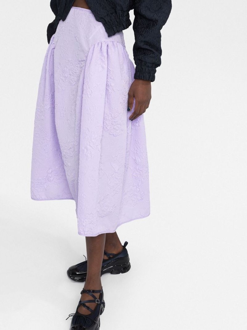 Purple Fatou MatelassÃ_x0083_Â© Midi Skirt