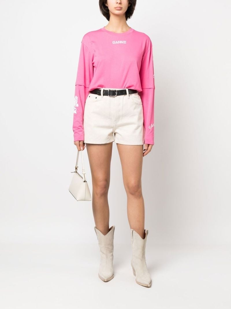 Pink Logo Print Organic Cotton T-shirt