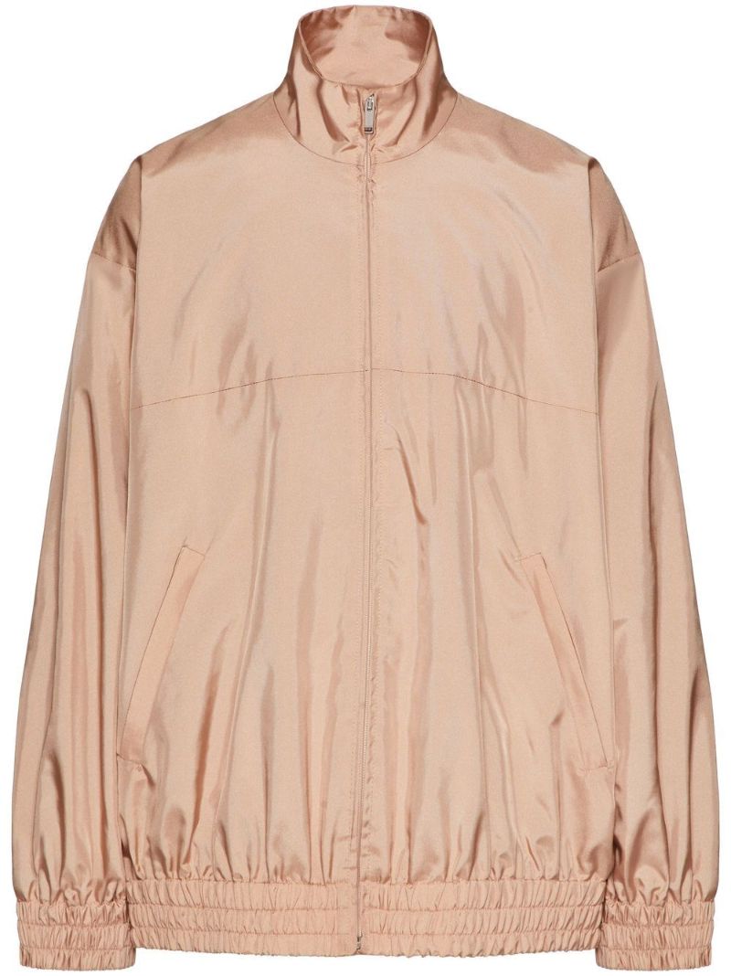 Beige Satin Track Jacket