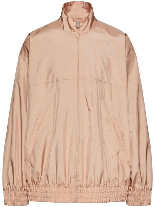 Beige Satin Track Jacket