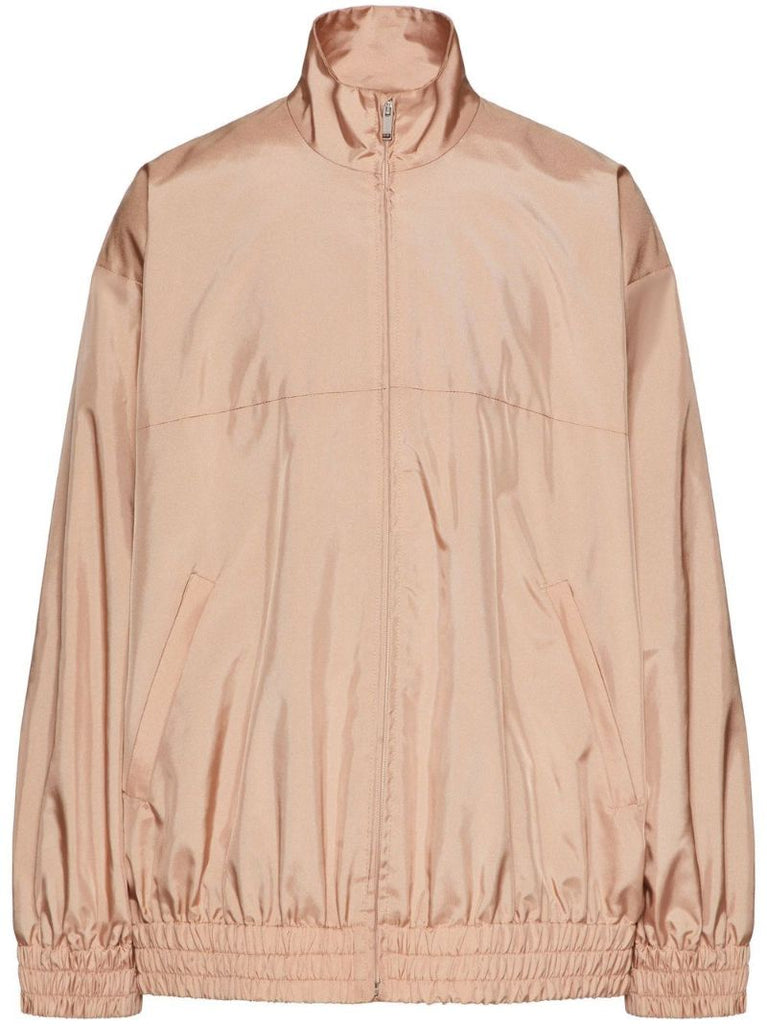 Beige Satin Track Jacket