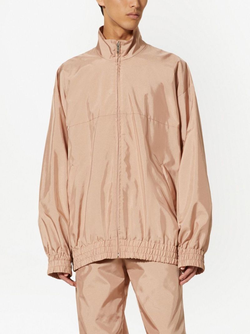 Beige Satin Track Jacket