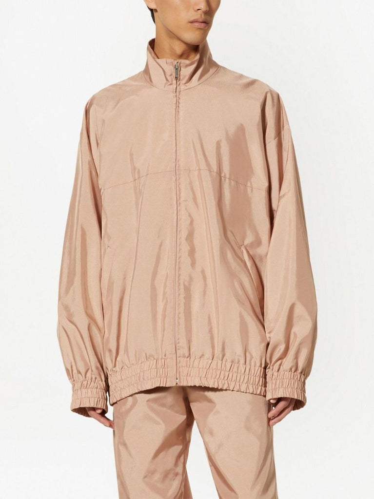 Beige Satin Track Jacket
