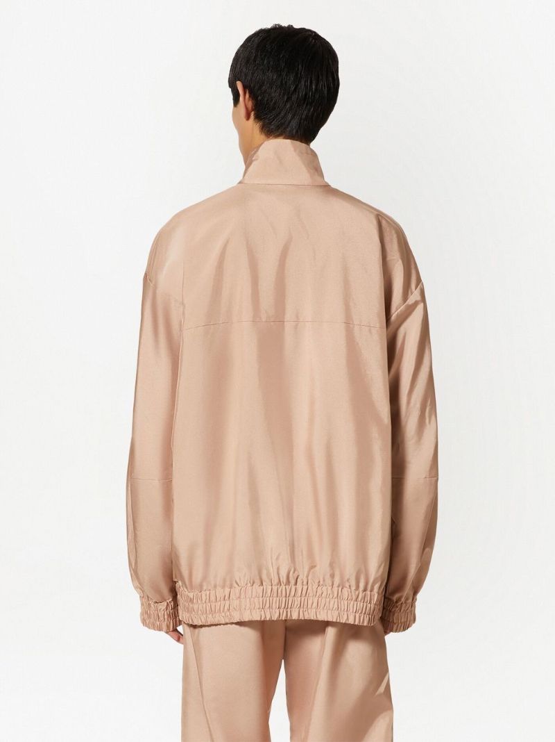 Beige Satin Track Jacket