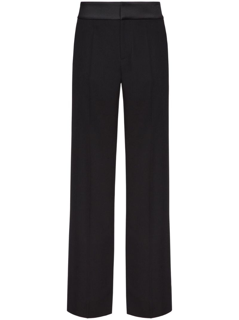 Black Straight-leg Wool Trousers
