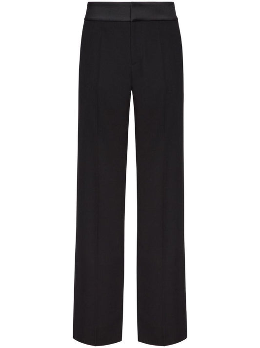 Black Straight-leg Wool Trousers