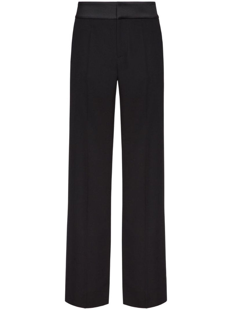 Black Straight-leg Wool Trousers