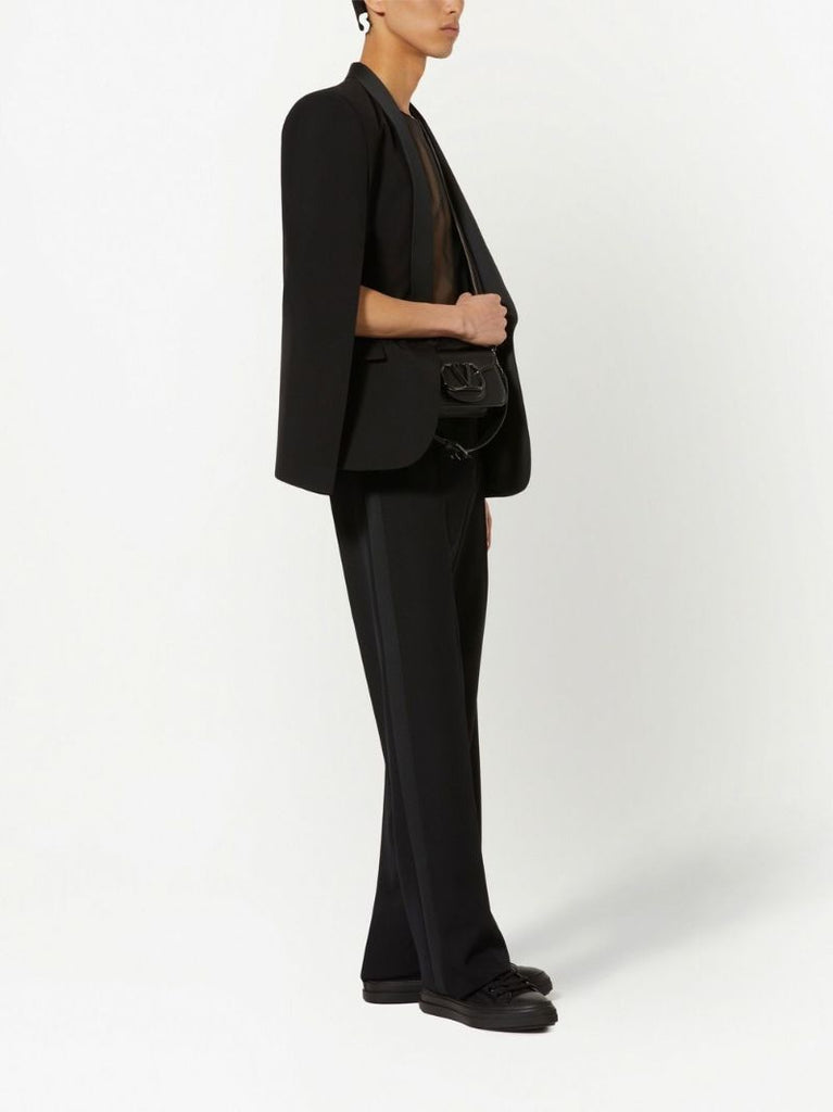 Black Straight-leg Wool Trousers