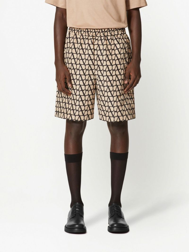 Neutral Toile Iconographe Silk Bermuda Shorts