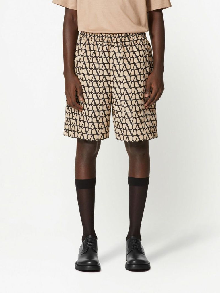 Neutral Toile Iconographe Silk Bermuda Shorts