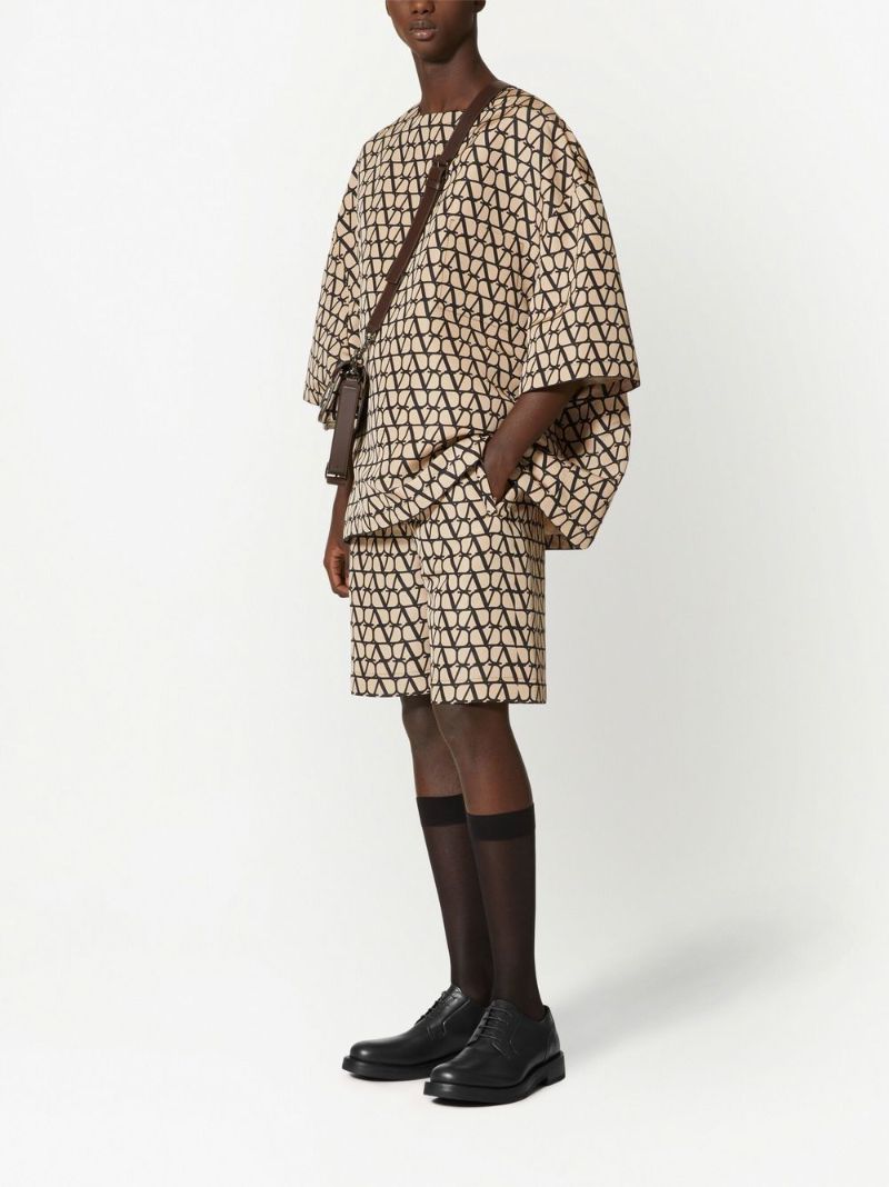 Neutral Toile Iconographe Silk Bermuda Shorts