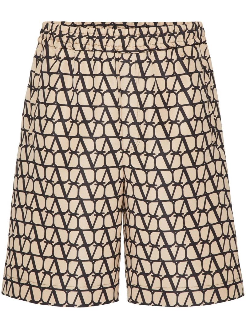 Neutral Toile Iconographe Silk Bermuda Shorts