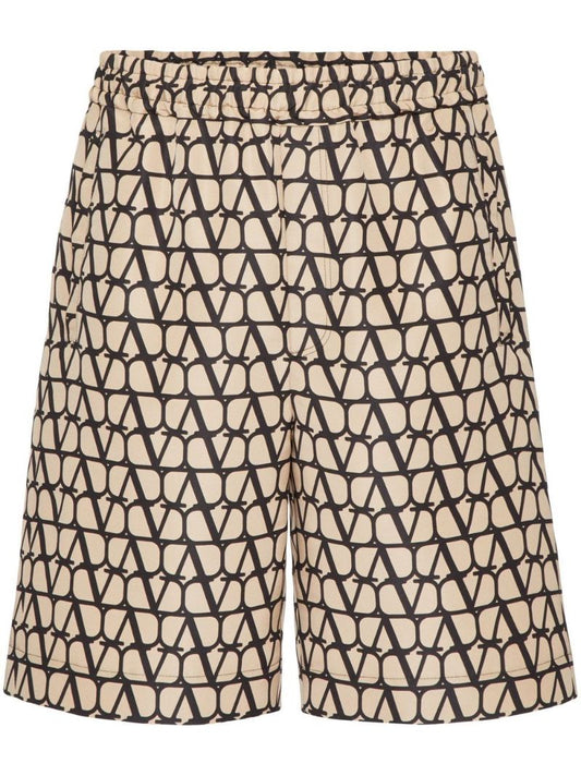 Neutral Toile Iconographe Silk Bermuda Shorts