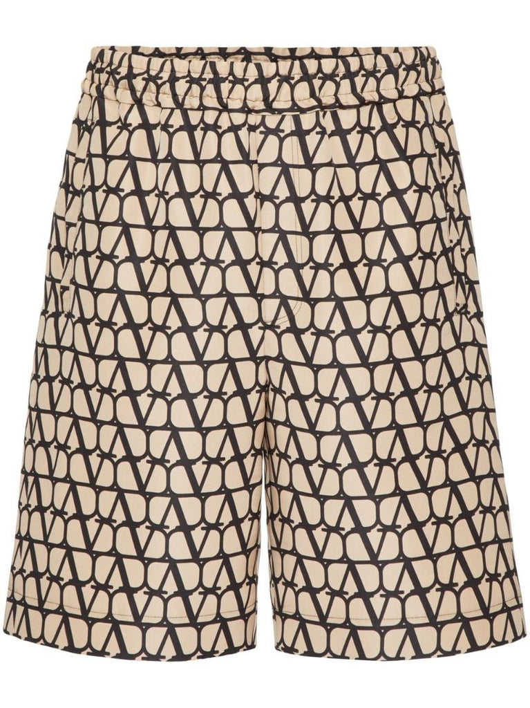 Neutral Toile Iconographe Silk Bermuda Shorts