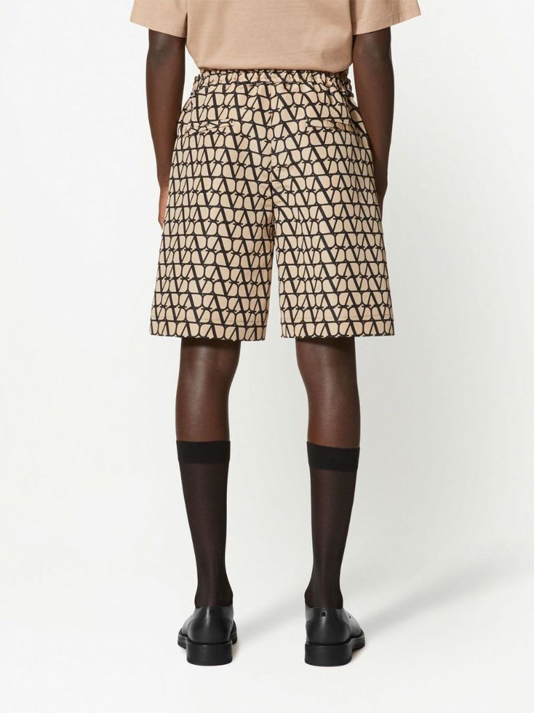 Neutral Toile Iconographe Silk Bermuda Shorts