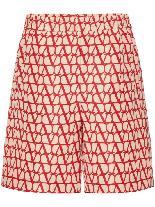 White Toile Iconographe Silk Bermuda Shorts