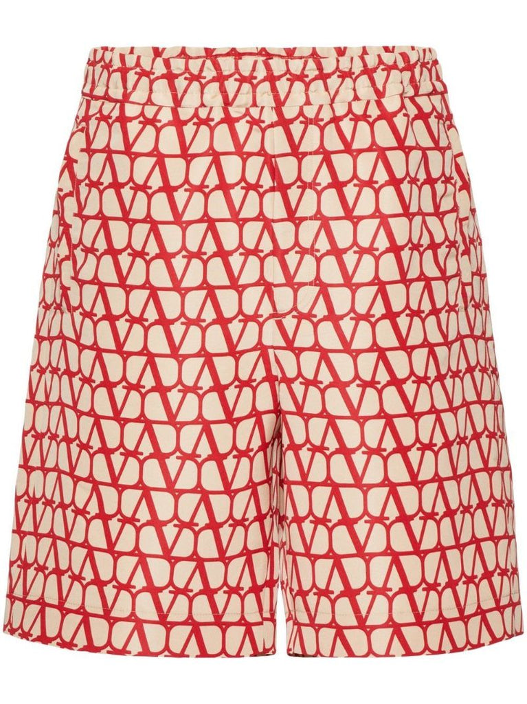 White Toile Iconographe Silk Bermuda Shorts
