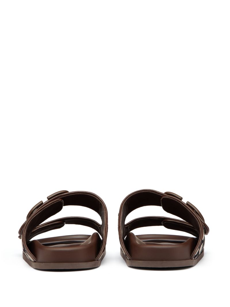 Brown Toile Iconographe Double-strap Sandals
