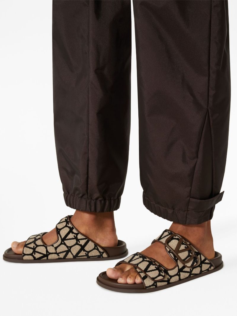 Brown Toile Iconographe Double-strap Sandals