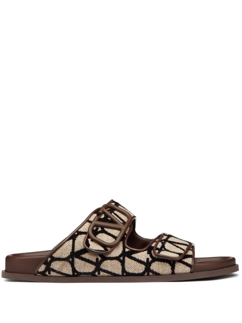 Brown Toile Iconographe Double-strap Sandals